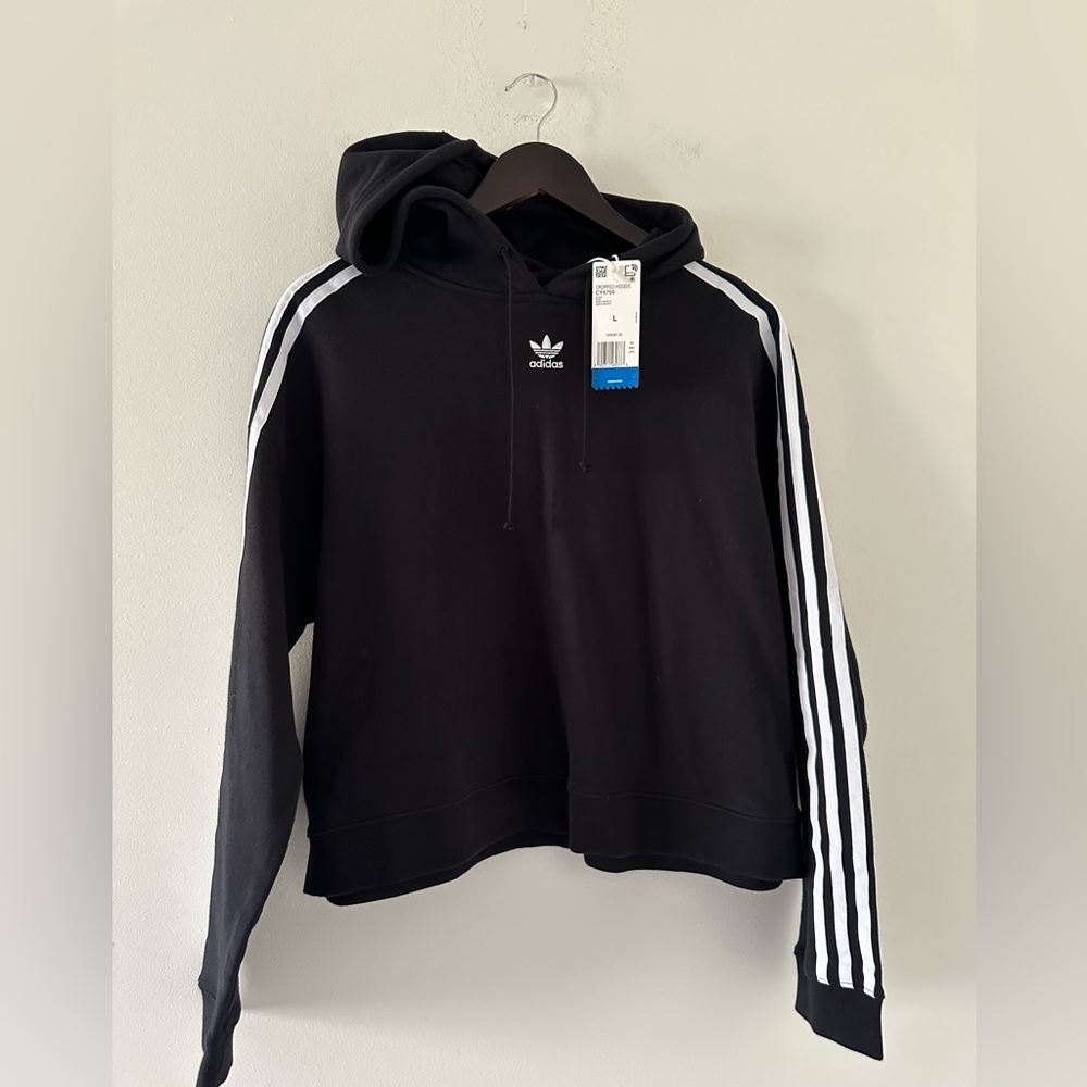 NWT adidas Originals womens Cropped Hoodie - Picture 6 of 9